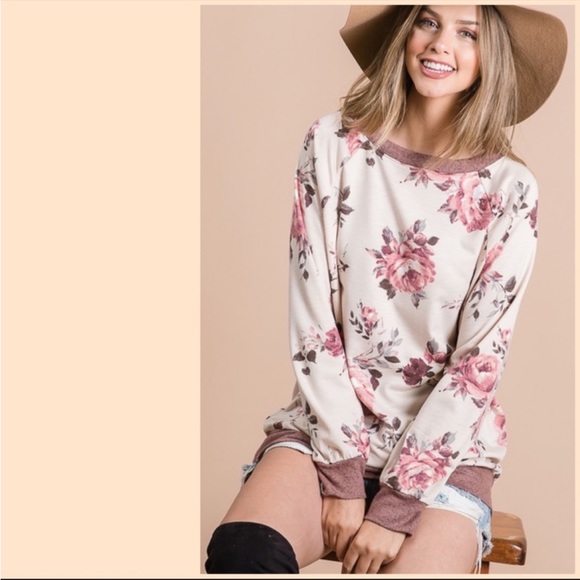 37. First Love Floral Print Long Sleeve Top - Picture 6 of 6